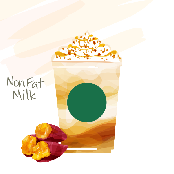 ノンファットミルク とろり蜜芋 紅はるか フラペチーノ