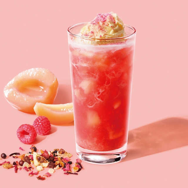 Sakura ピーチ ラズベリー ティー Tea Float スターバックス コーヒー ジャパン ビバレッジ メニュー ティー Teavana